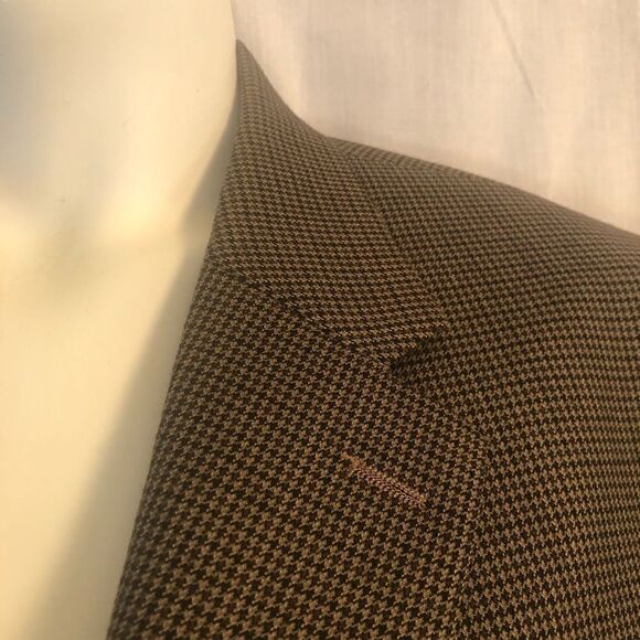 Lauren Ralph Lauren 100% Wool Fully Lined Brown Plaid Blazer. Size 50L - Picture 3 of 9